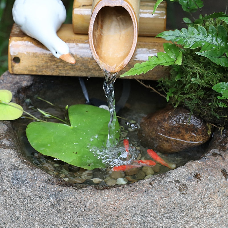 Petite Fontaine d'Intérieur en Bambou