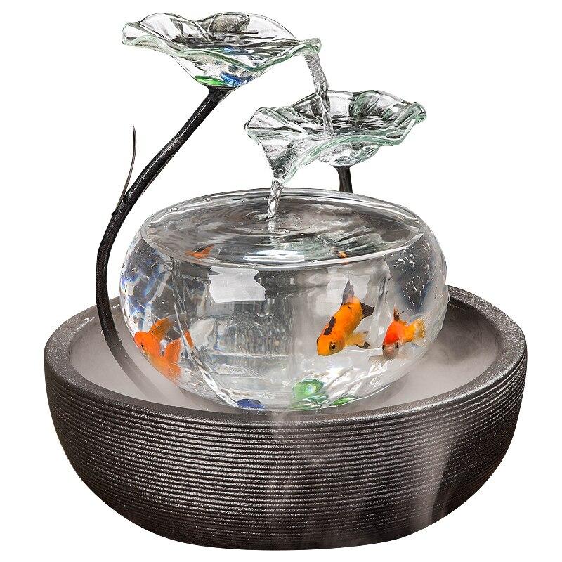 Aquarium en forme de rond fontaine