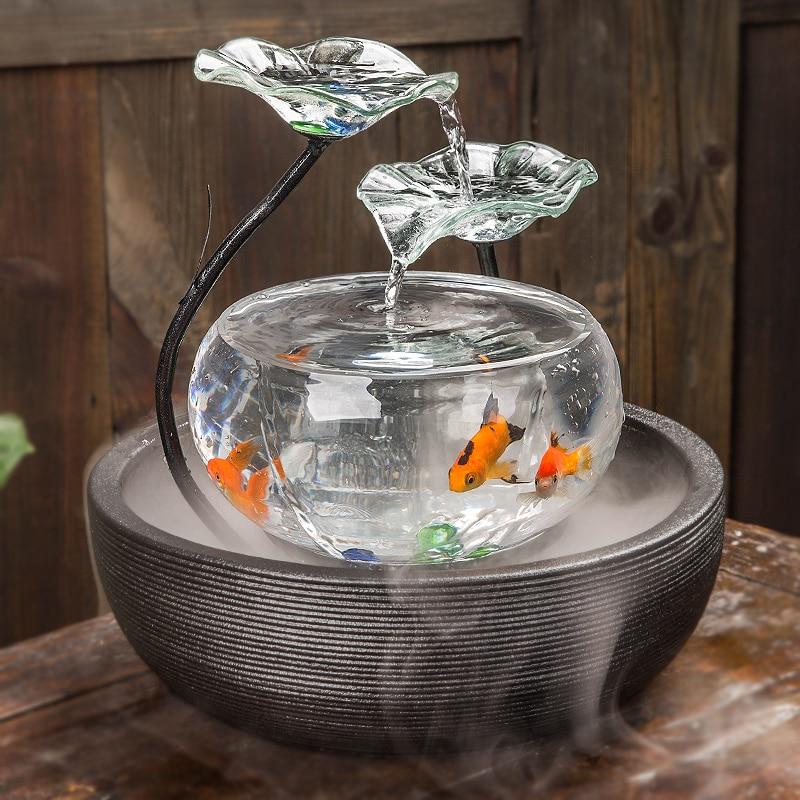 Aquarium boule fontaine