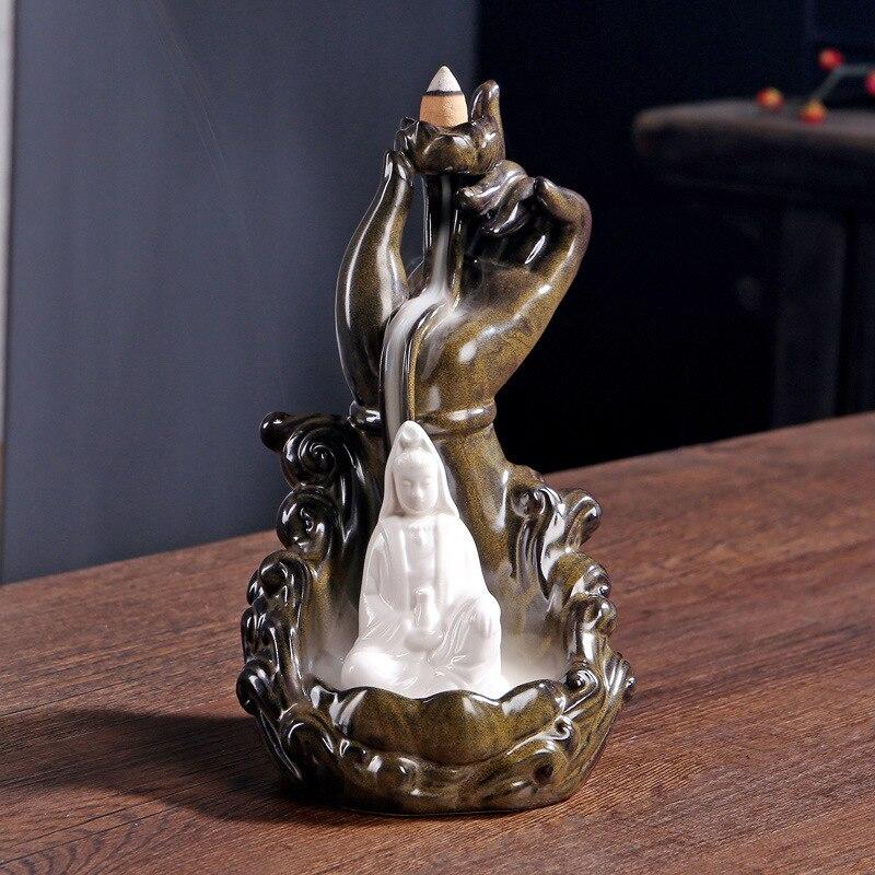 Brûle encens à refoulement moine blanc