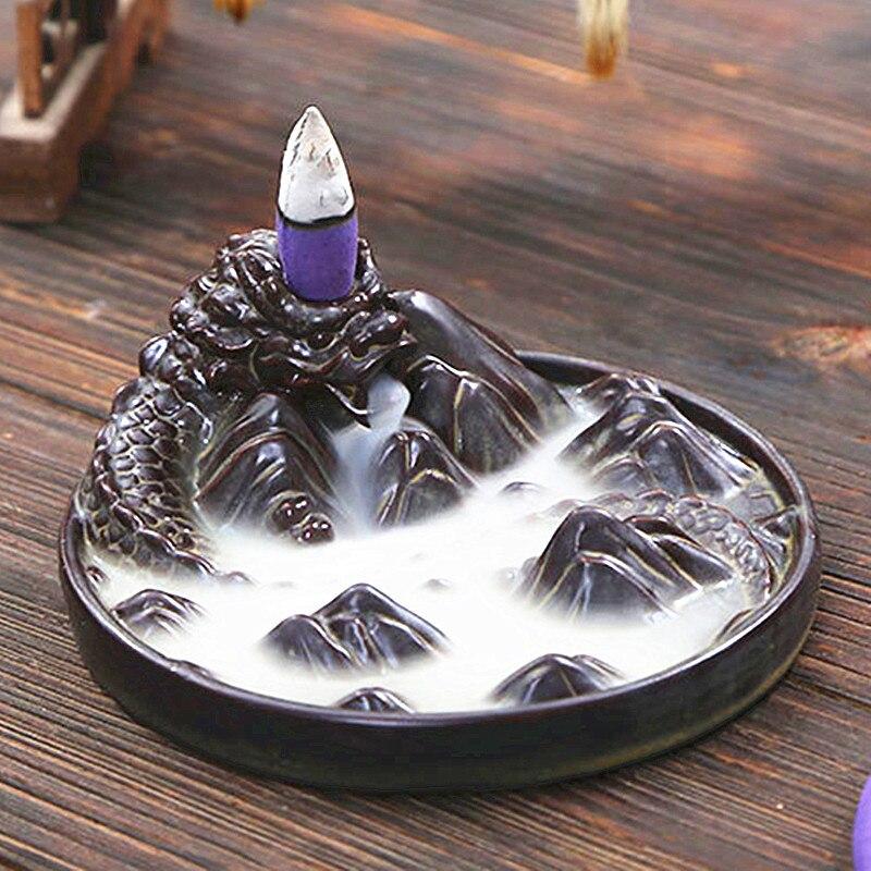 Brûleur d'encens dragon céramique