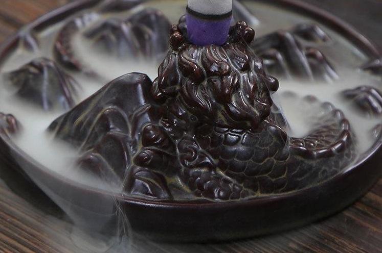 Brûleur d'encens dragon en céramique