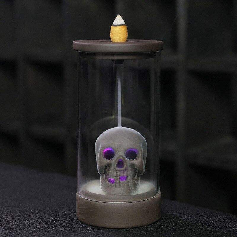 Brûle encens tête de mort verre