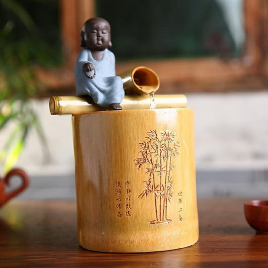 Bouddha Fontaine bambou