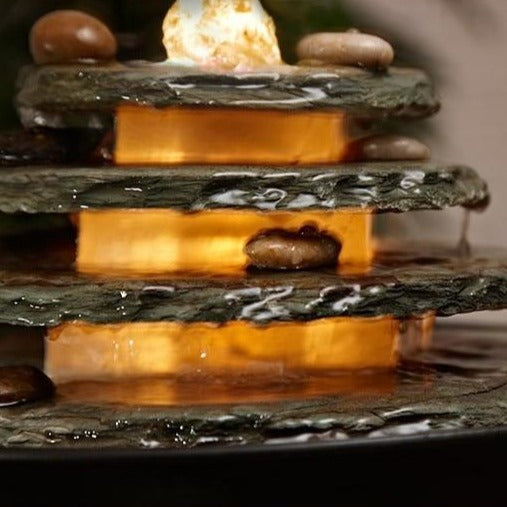 Fontaine eau jardin zen