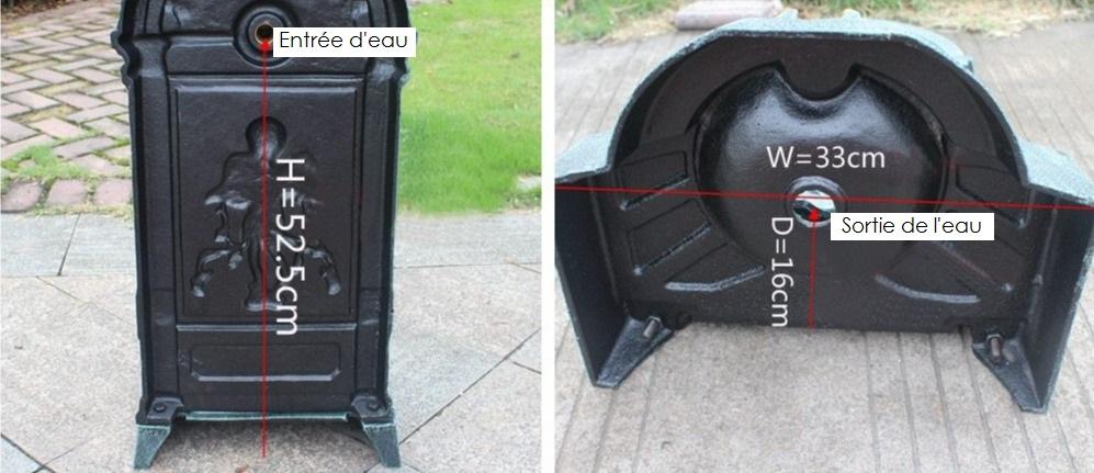 Fontaine murale sur pied mesure