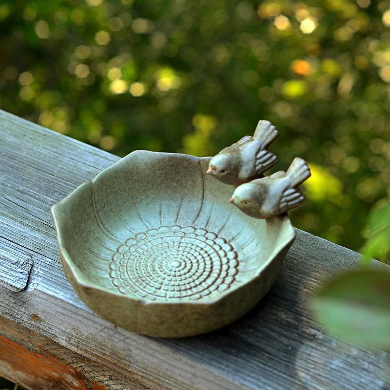 bain oiseaux céramique