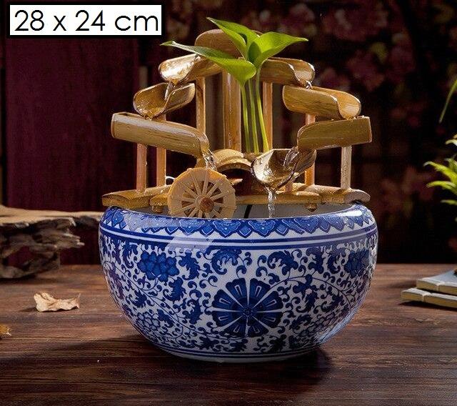 Fontaine zen bambou intérieur grande double cascade