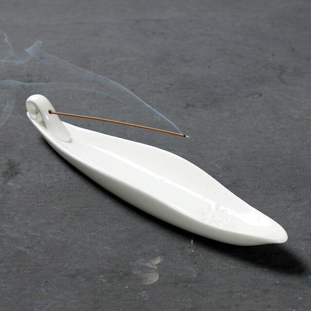 Porte encens céramique blanc