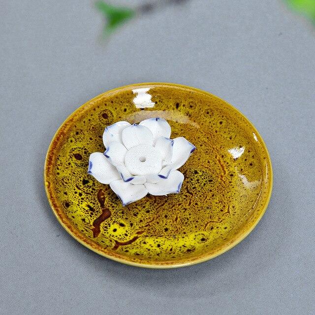 Porte encens fleur de lotus jaune