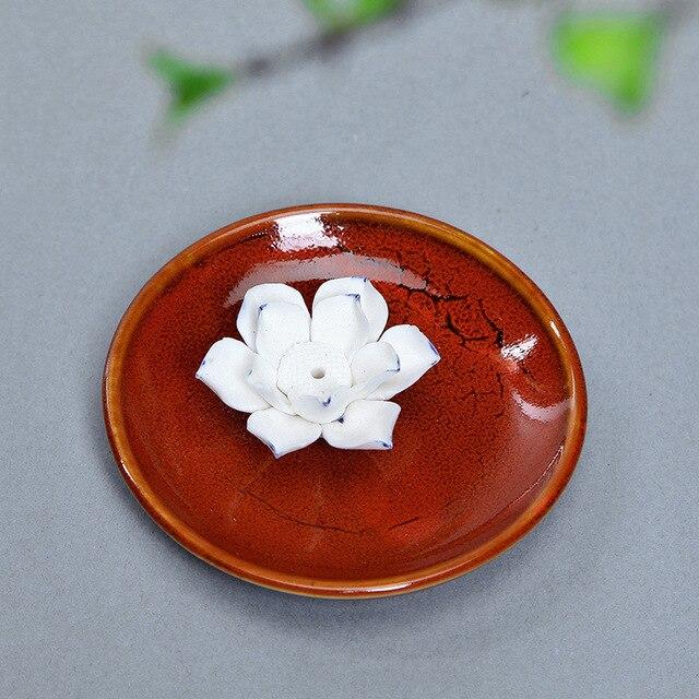 Porte encens fleur de lotus rouge