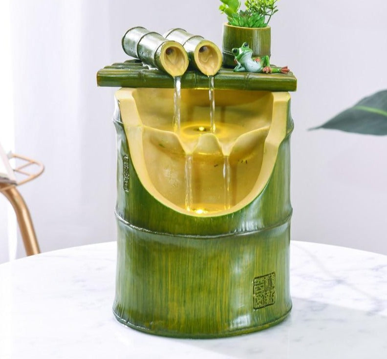 Fontaine bambou intérieure vert