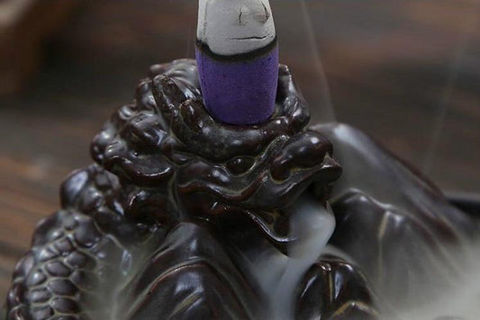 Brûleur d'encens dragon de céramique