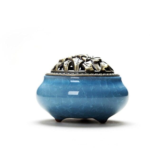 Encensoir céramique bleu