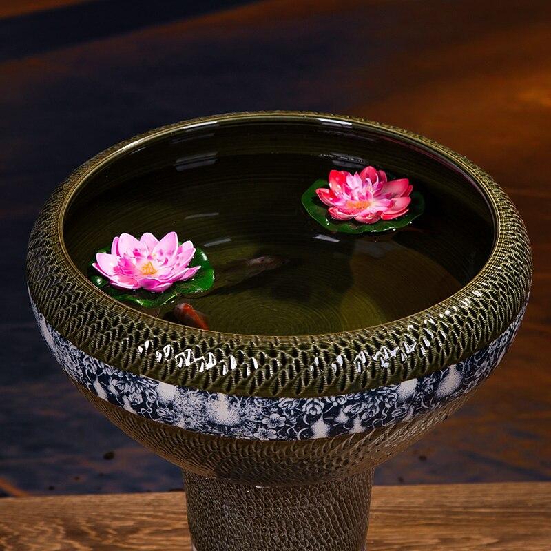 Fontaine d'intérieur avec bambou avec support céramique