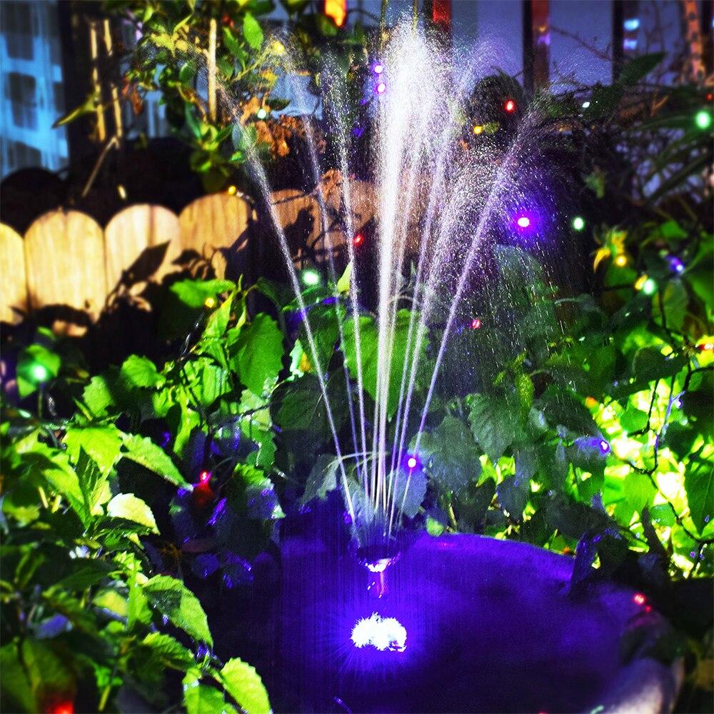 noir-Fontaine solaire flottante, pour le jardin, fontaine'eau,  décoration'étang de piscine, panneau solaire