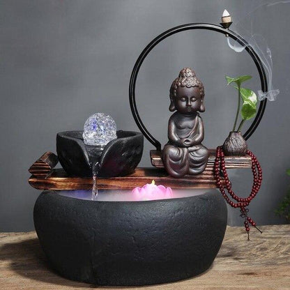Fontaine zen eau et encens
