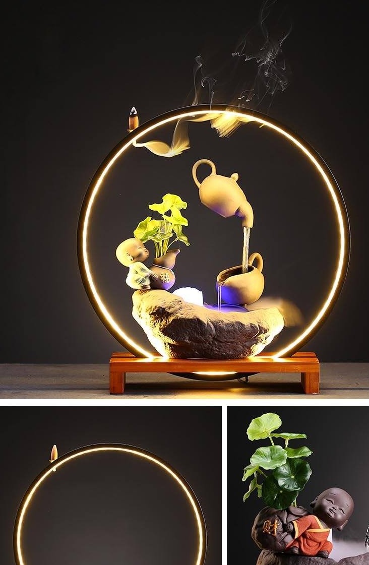 fontaine zen design lumineuse led