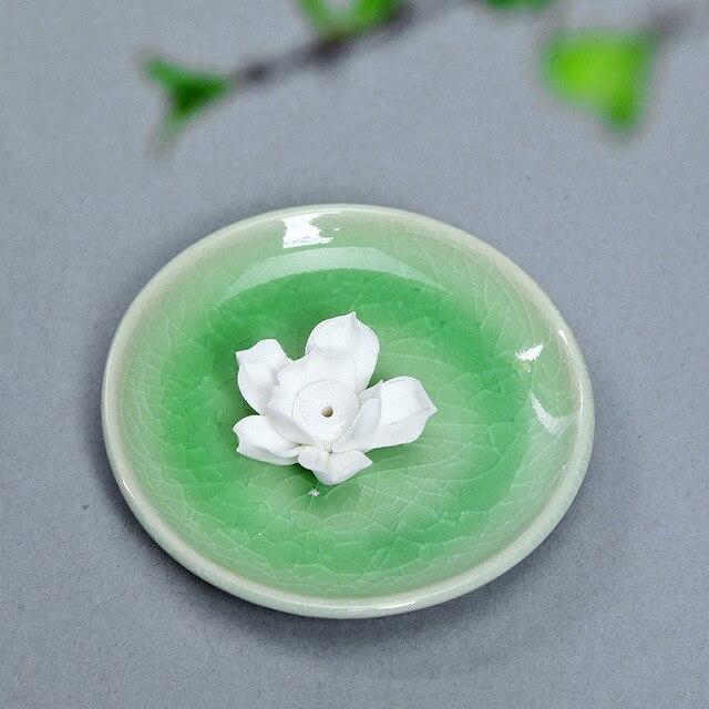 Porte encens fleur de lotus vert