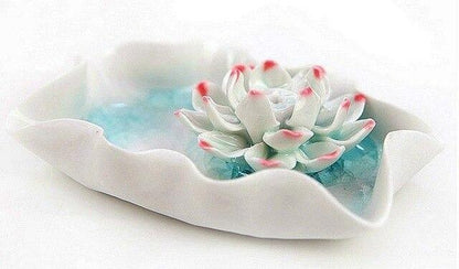 Porte encens lotus blanc