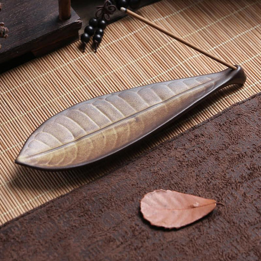 Porte encens imitation de feuille